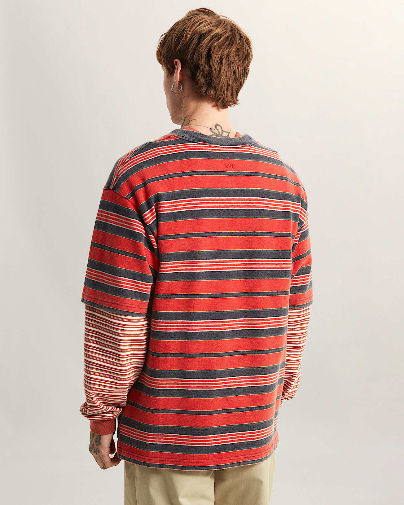 StrickTShirt mit PiquStreifen VANS Rot ALT4