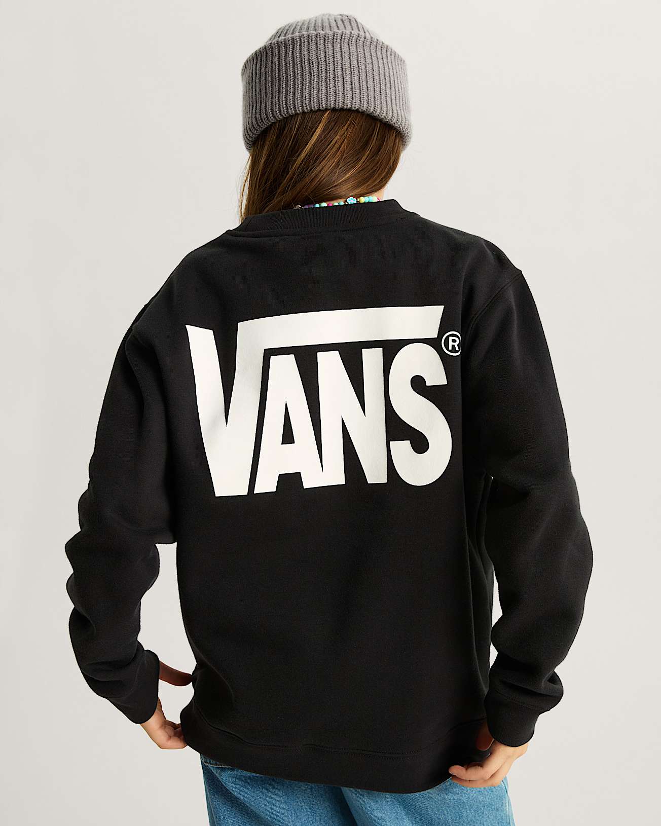 Kinder StretchSweatshirt mit Rundhalsausschnitt und Logo 814 Jahre VANS Schwarz ALT7