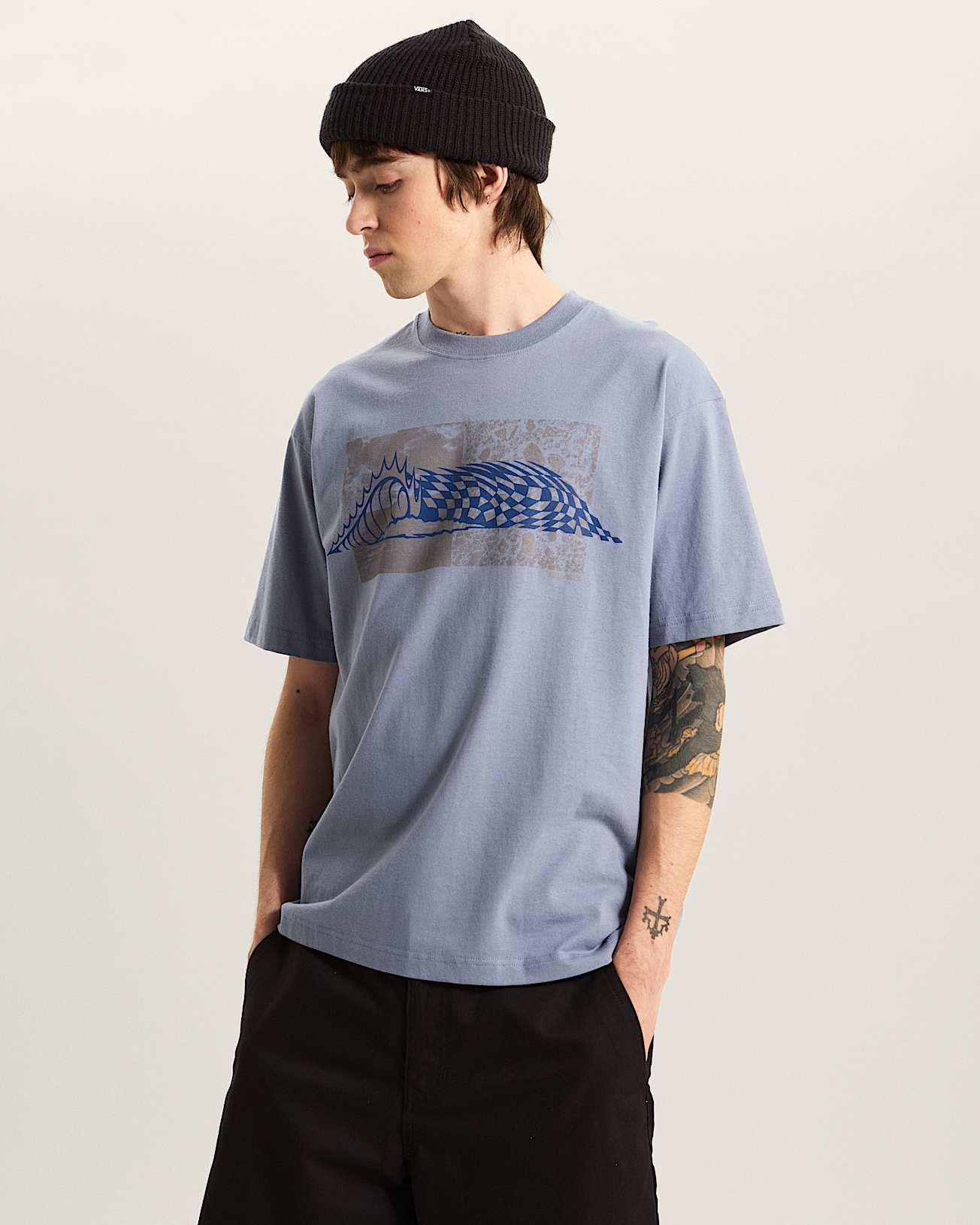 Wave Check SS Tee Glacial Slate VANS Grigio ALT2