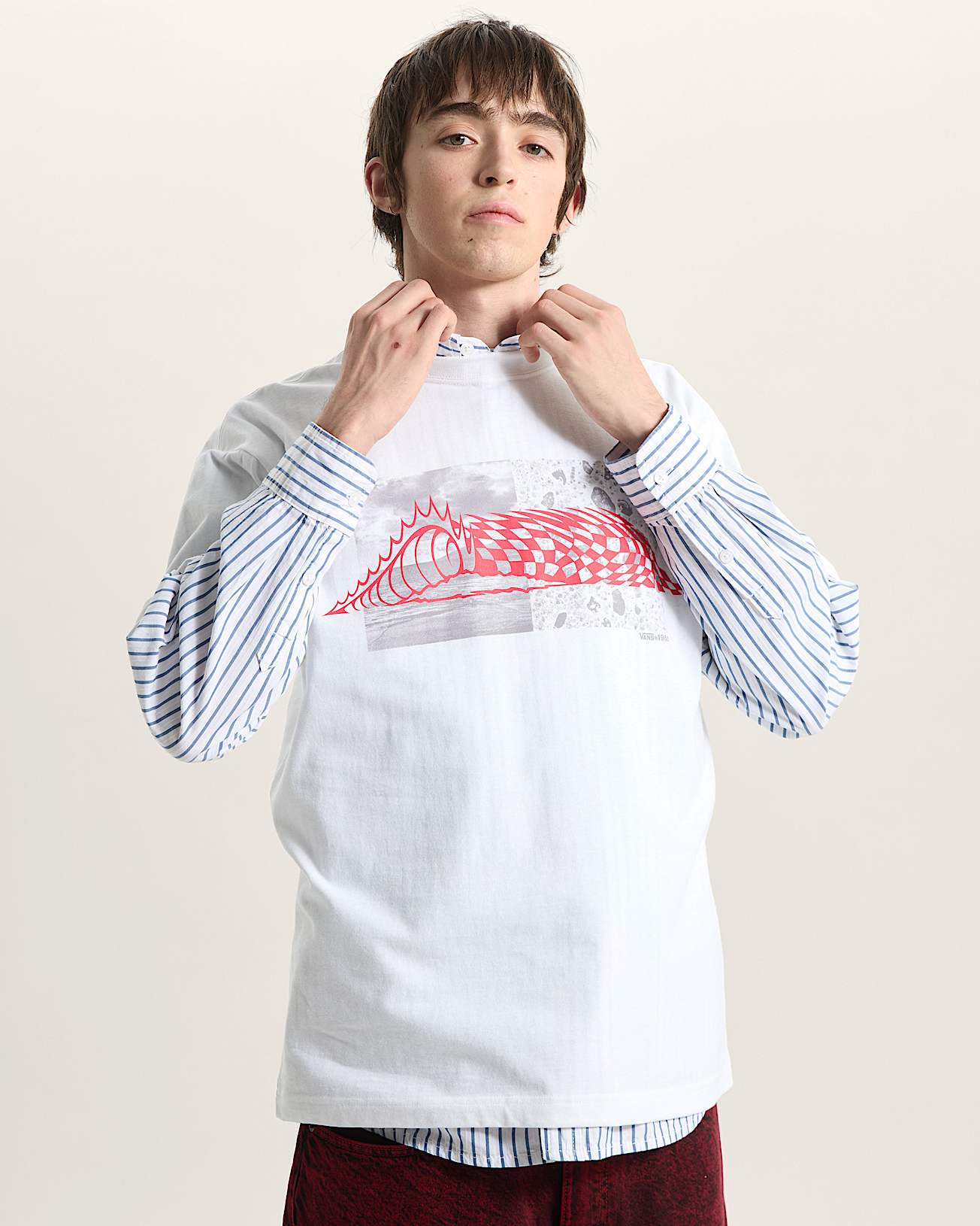 Wave Check SS Tee White VANS Blanco ALT2