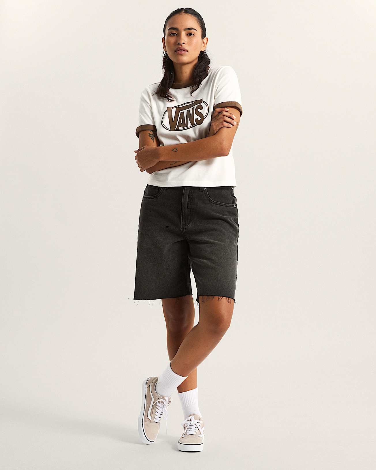 Tshirt Center Chest Ringer VANS Blanc ALT4