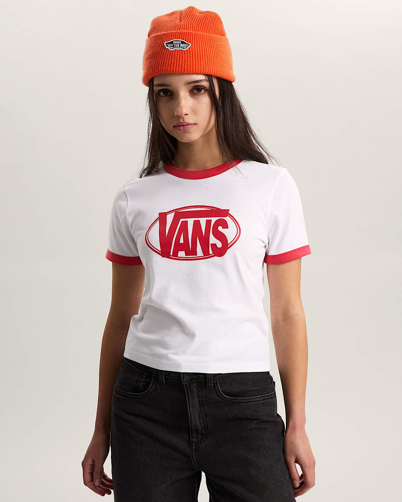 Center Chest Ringer Tee VANS Wit ALT2