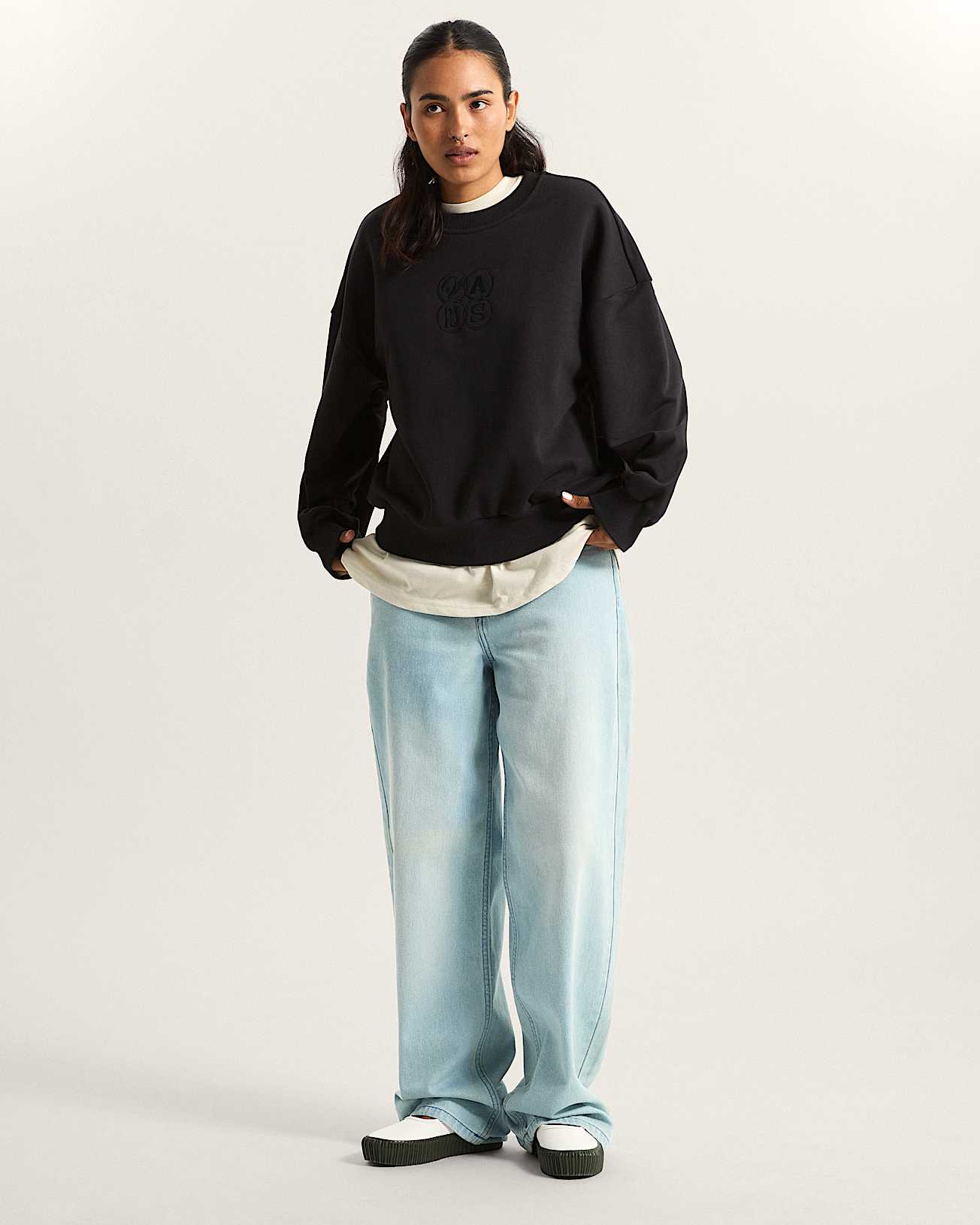 Ellipse Retro Sweater met ronde hals VANS Zwart ALT5