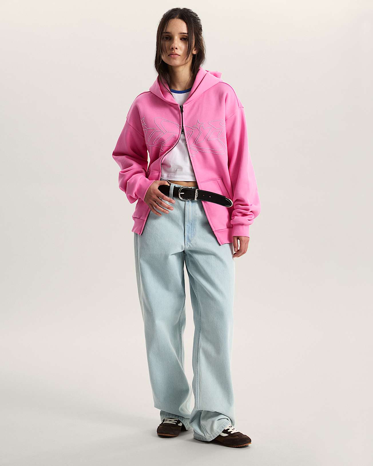 Felpa con cappuccio e zip Y2K Star VANS Rosa ALT5