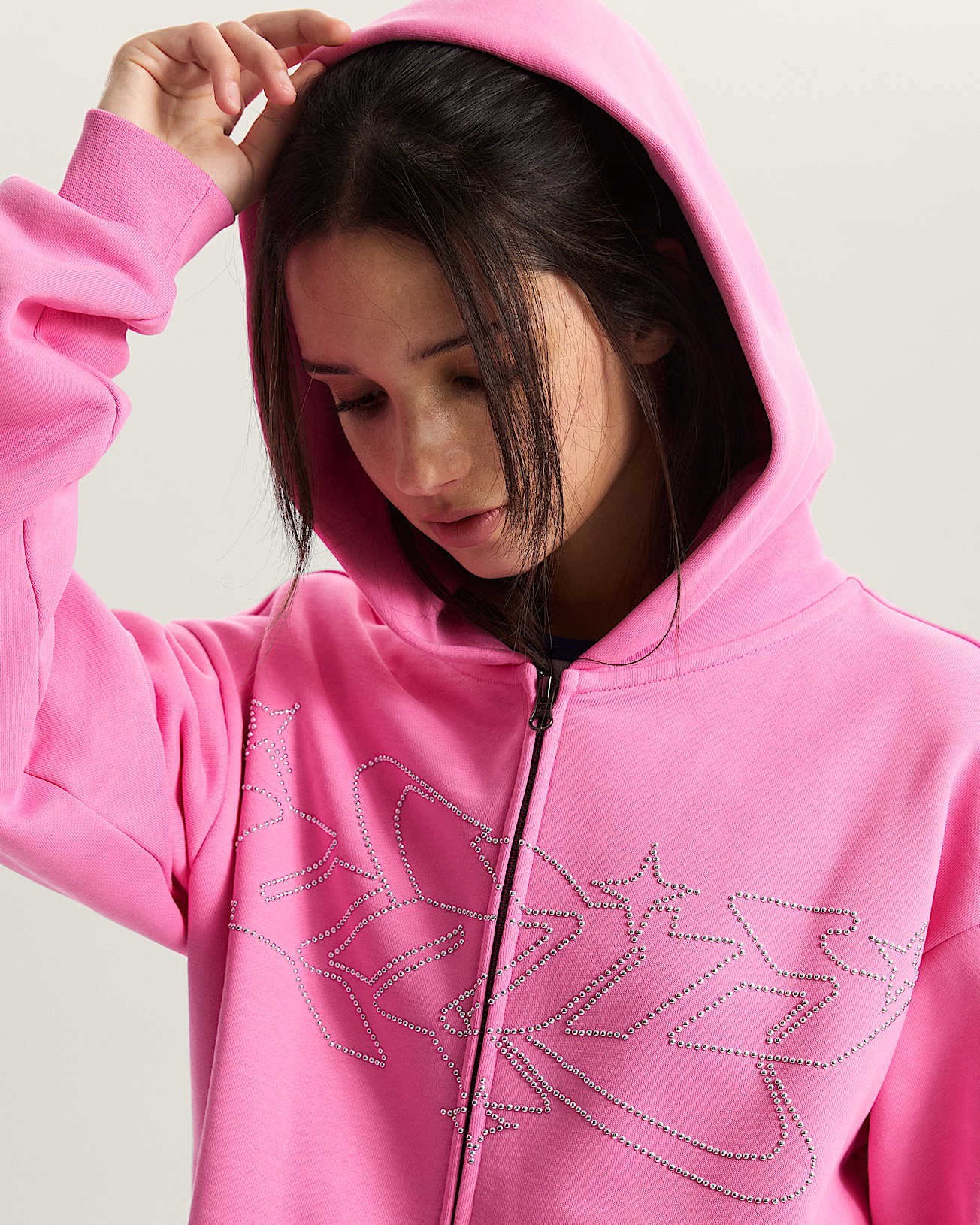 Sweat  capuche zipp Y2K Star VANS Rose ALT6