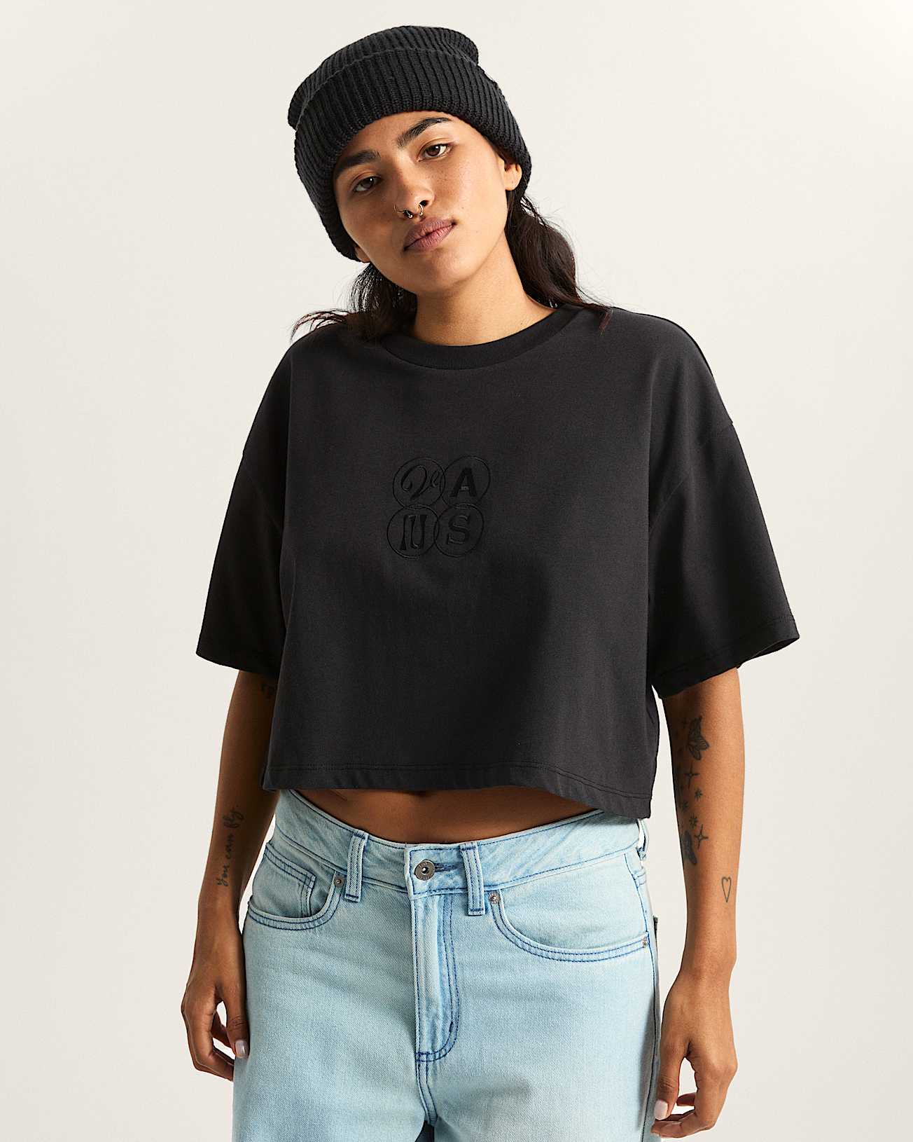 Ellipse Relax Crop TShirt VANS Schwarz ALT2