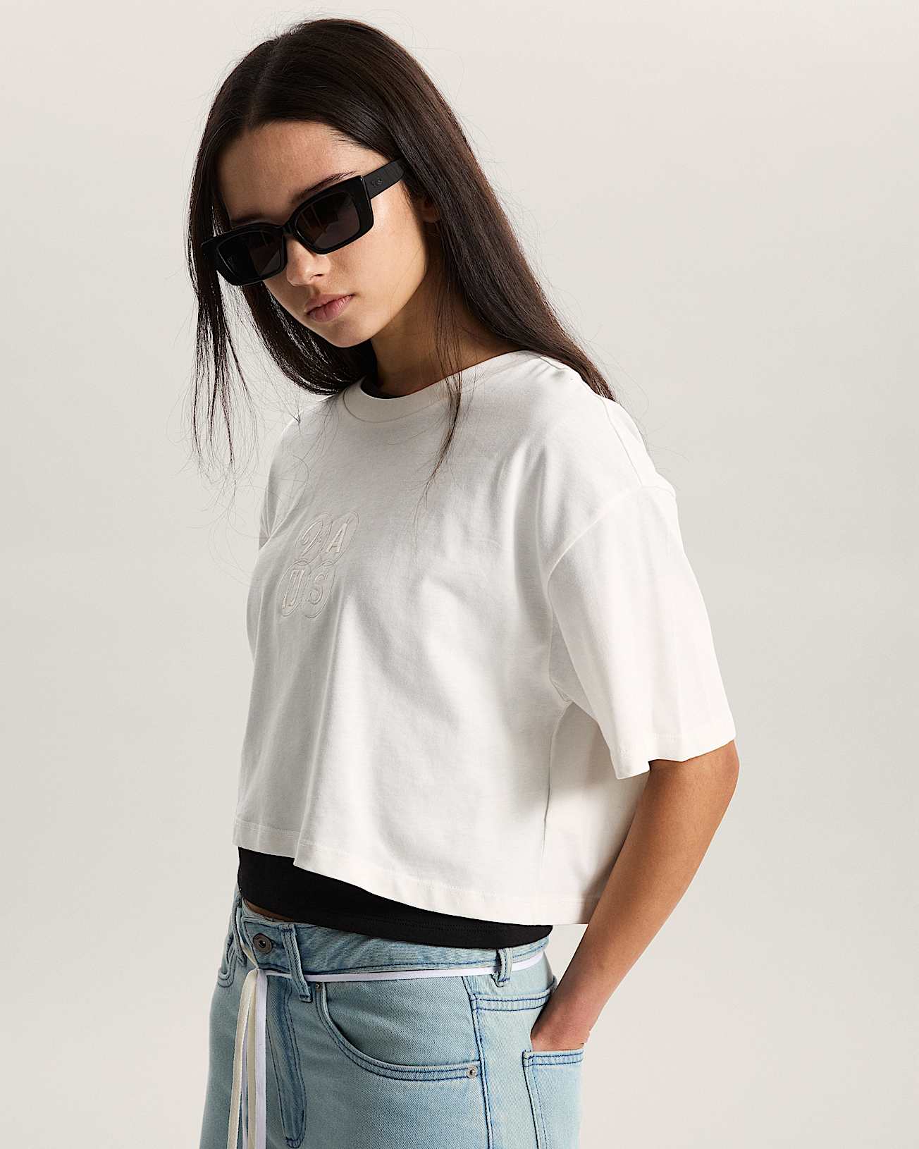 ELLIPSE RELAX CROP SS EGRET VANS Blanco ALT2