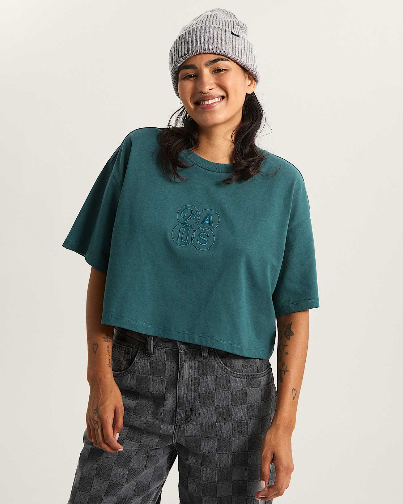 Ellipse Relax Crop Tee VANS Groen ALT2
