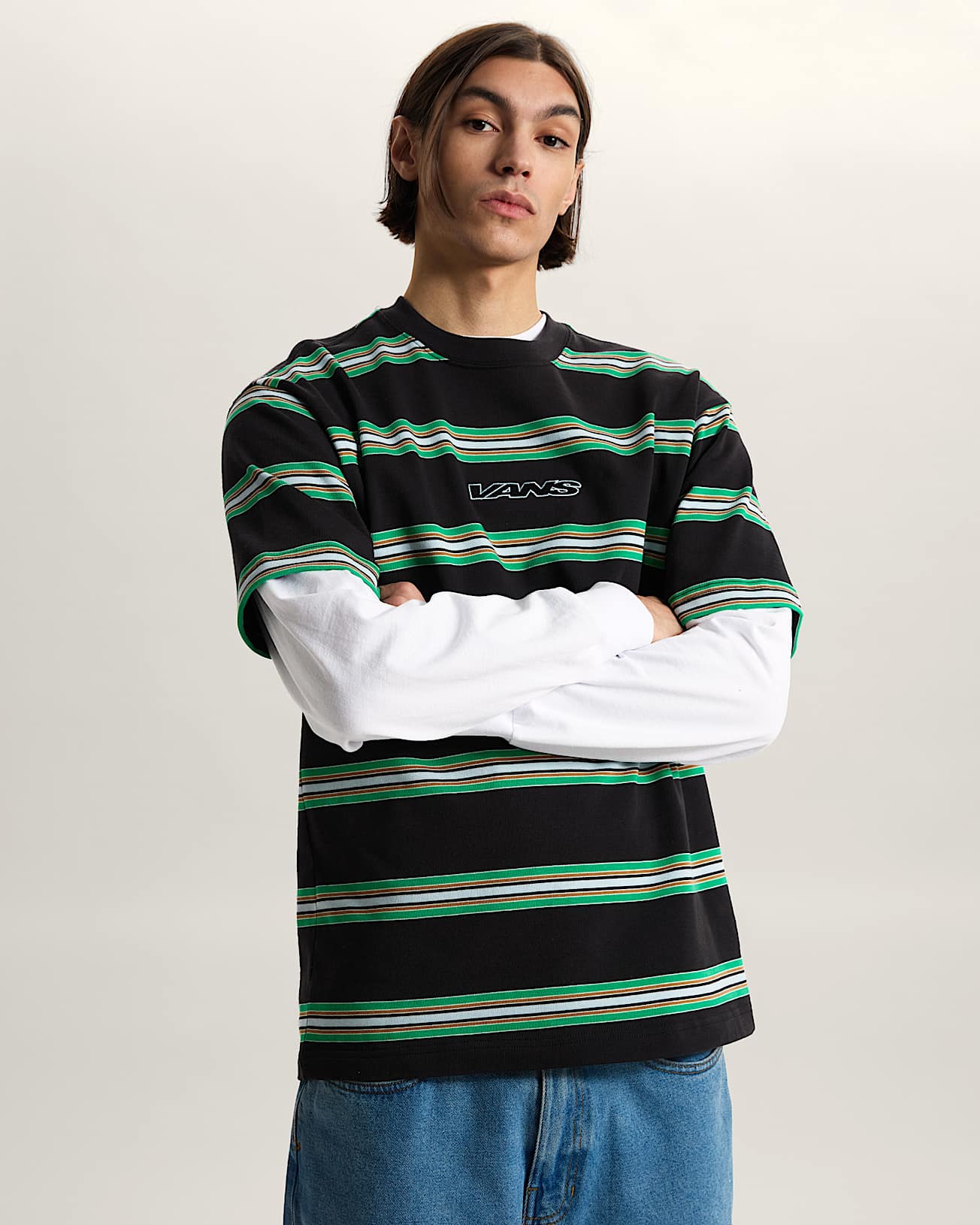 Mesa Stripe TShirt  VANS Schwarz ALT2