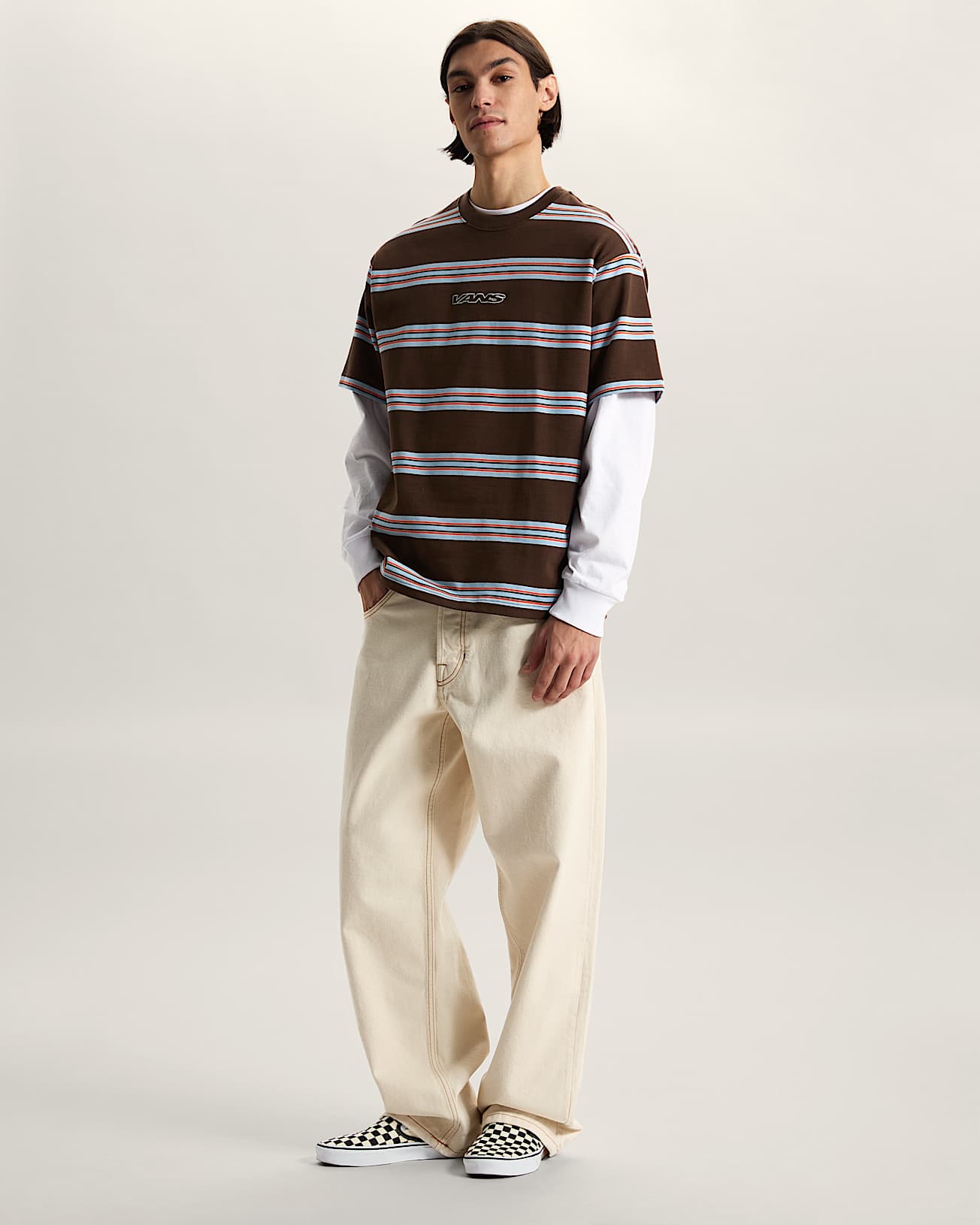 Tshirt Mesa Stripe VANS Marron ALT4