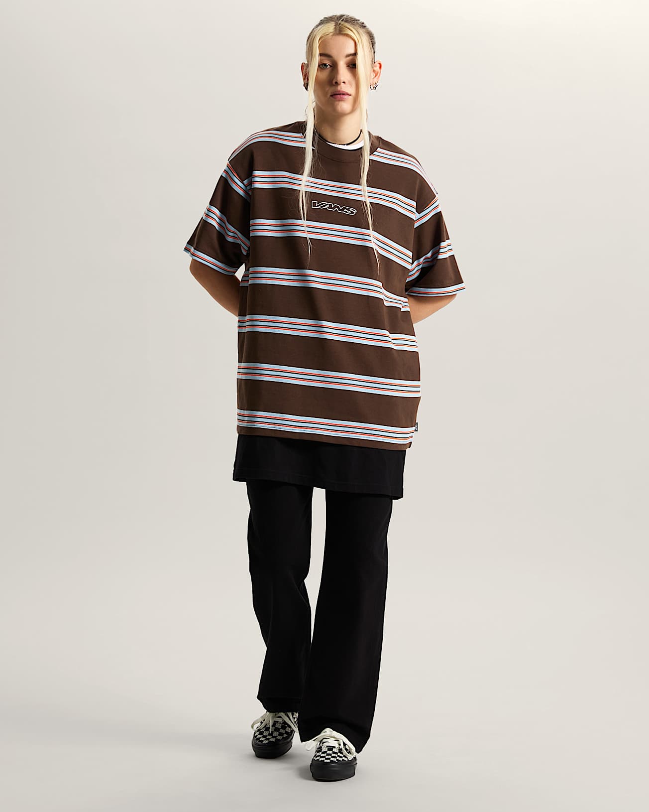 Tshirt Mesa Stripe VANS Marron ALT7