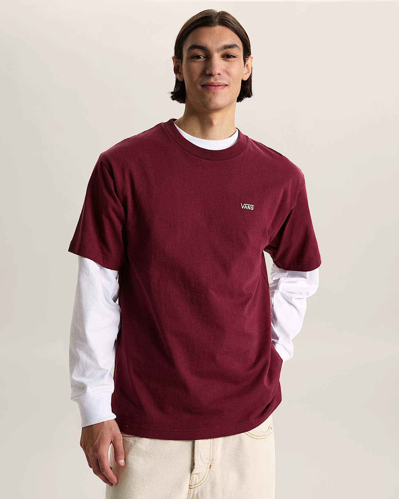 Left Chest II Logo TShirt VANS Burgundy ALT2