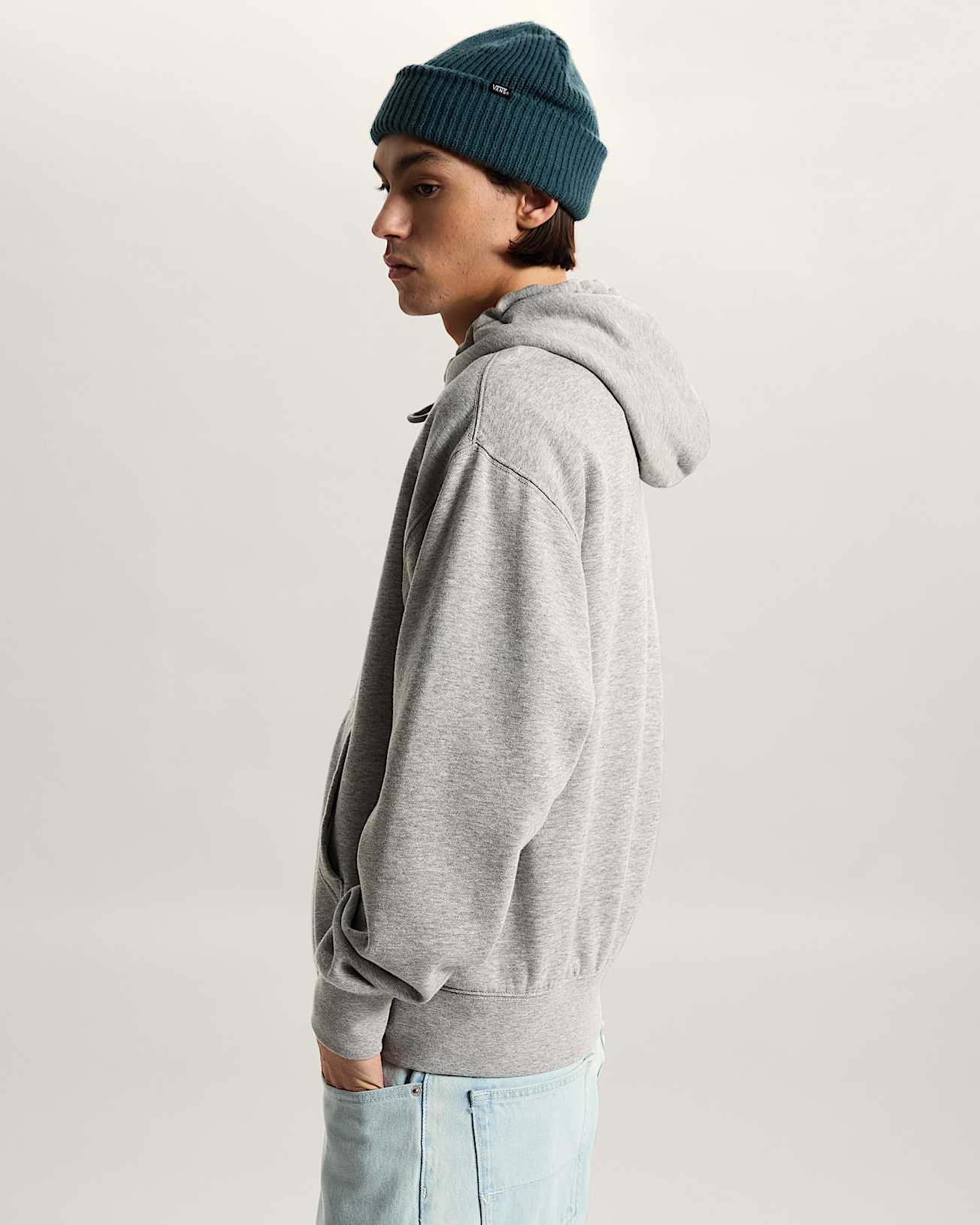 StretchKapuzenjacke mit Logo und Reiverschluss VANS Grau ALT4