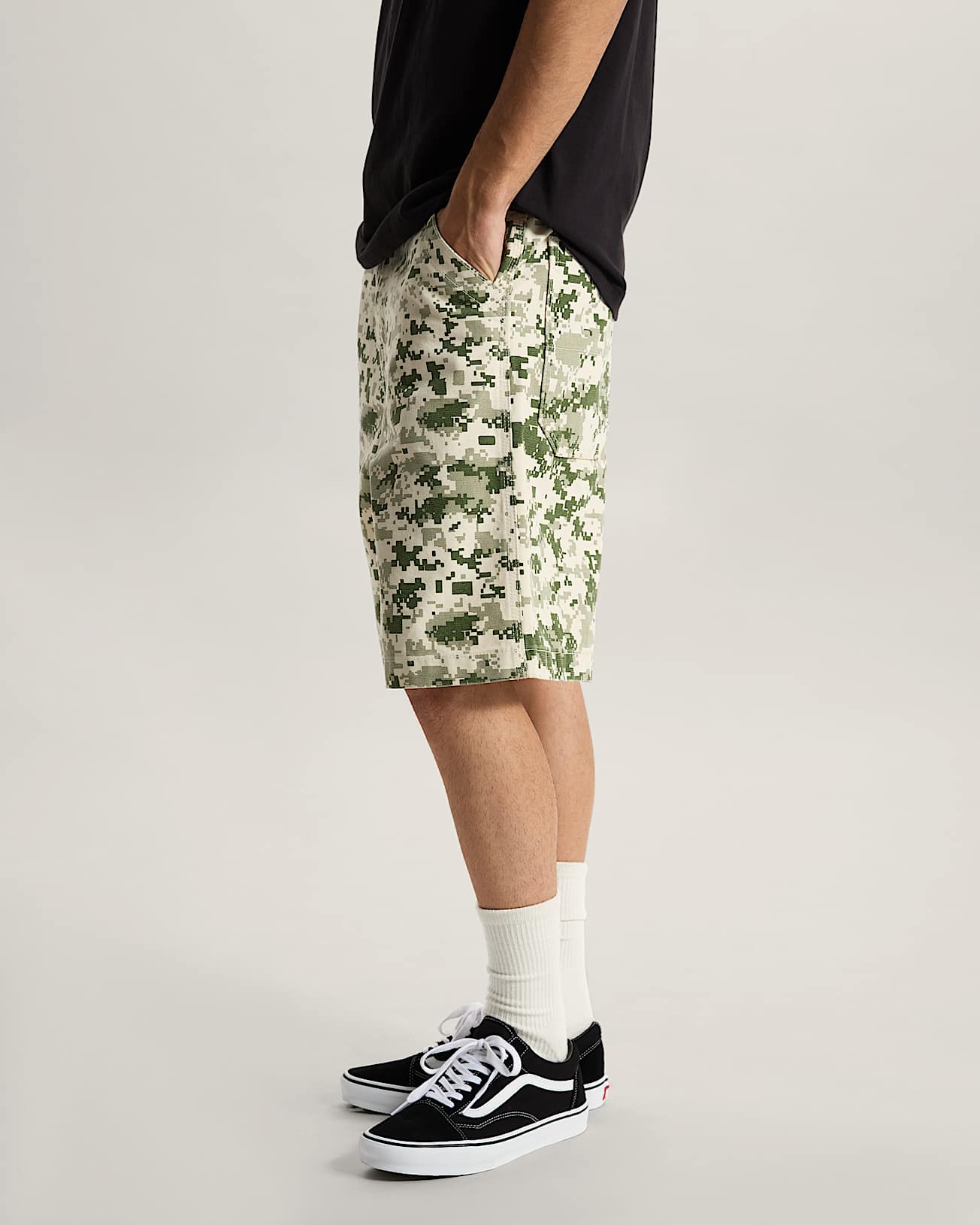 Premium Check5 Baggy Canvas Short VANS Groen ALT4