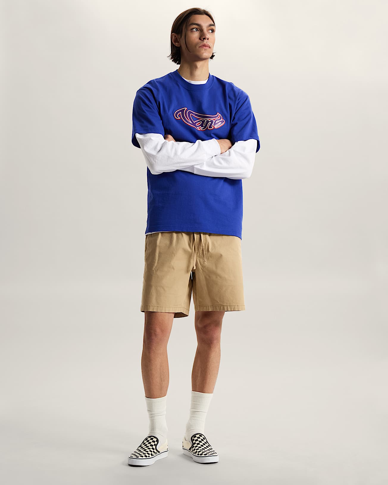 Wavy Script TShirt VANS Blau ALT4