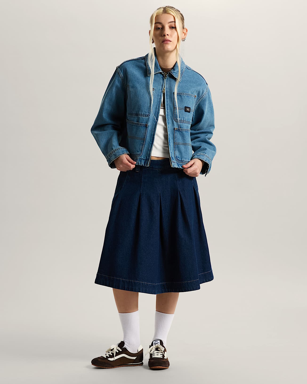 Emily Boxy Work Wear Jacket VANS Blue ALT5