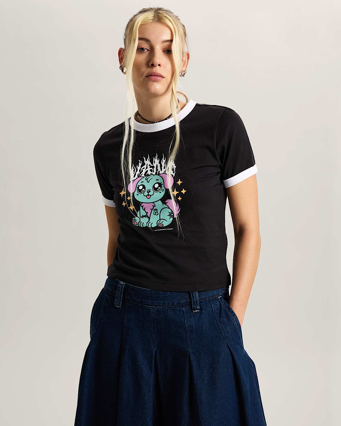 Puppy Ringer TShirt VANS Black ALT2