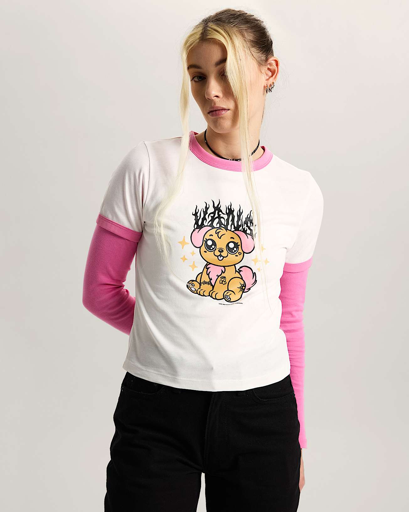 Puppy Ringer TShirt VANS White ALT2