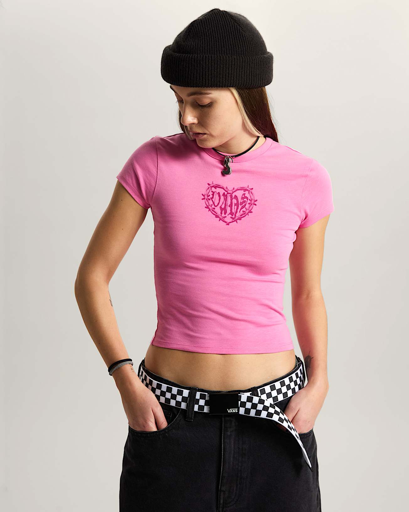 Tshirt Barbed Heart VANS Rose ALT2