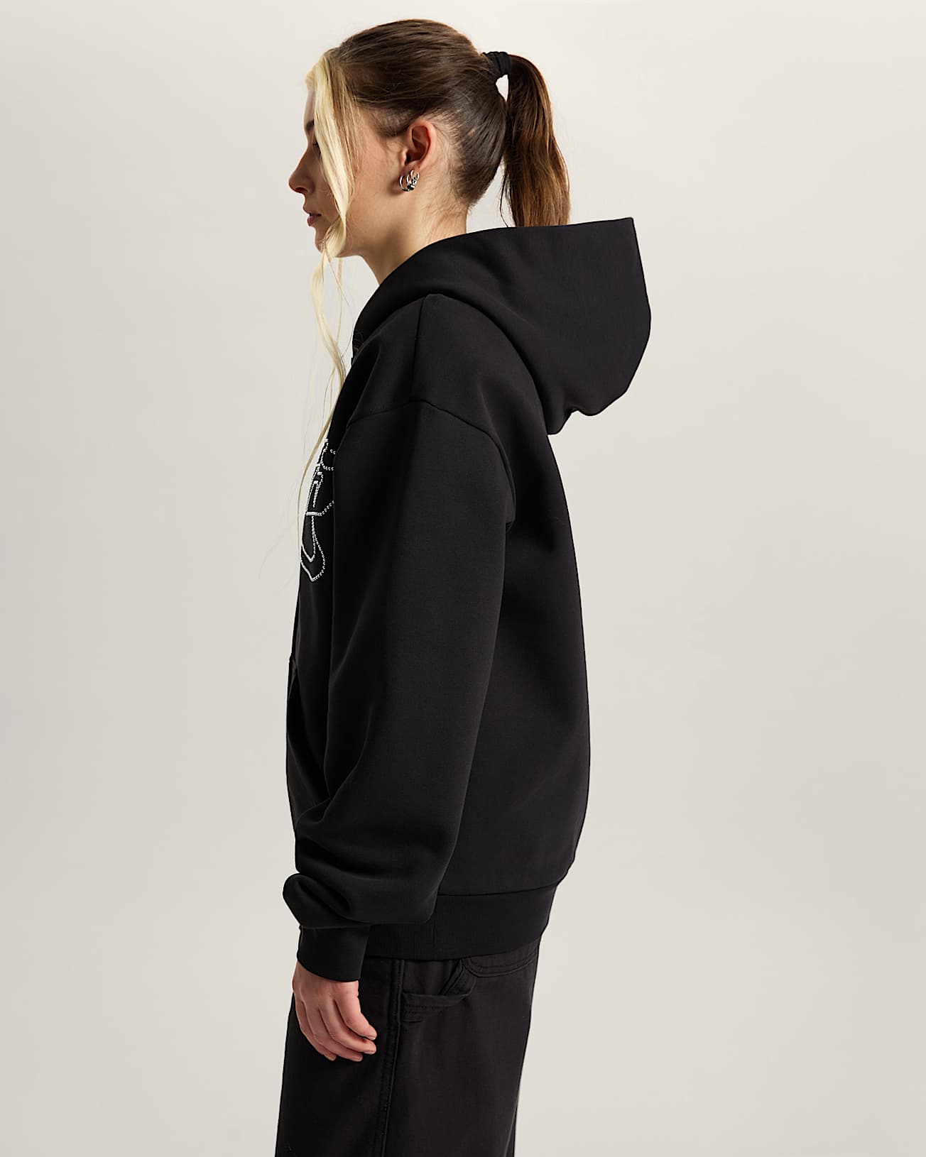 Y2K Star Zip Hoodie VANS Zwart ALT4
