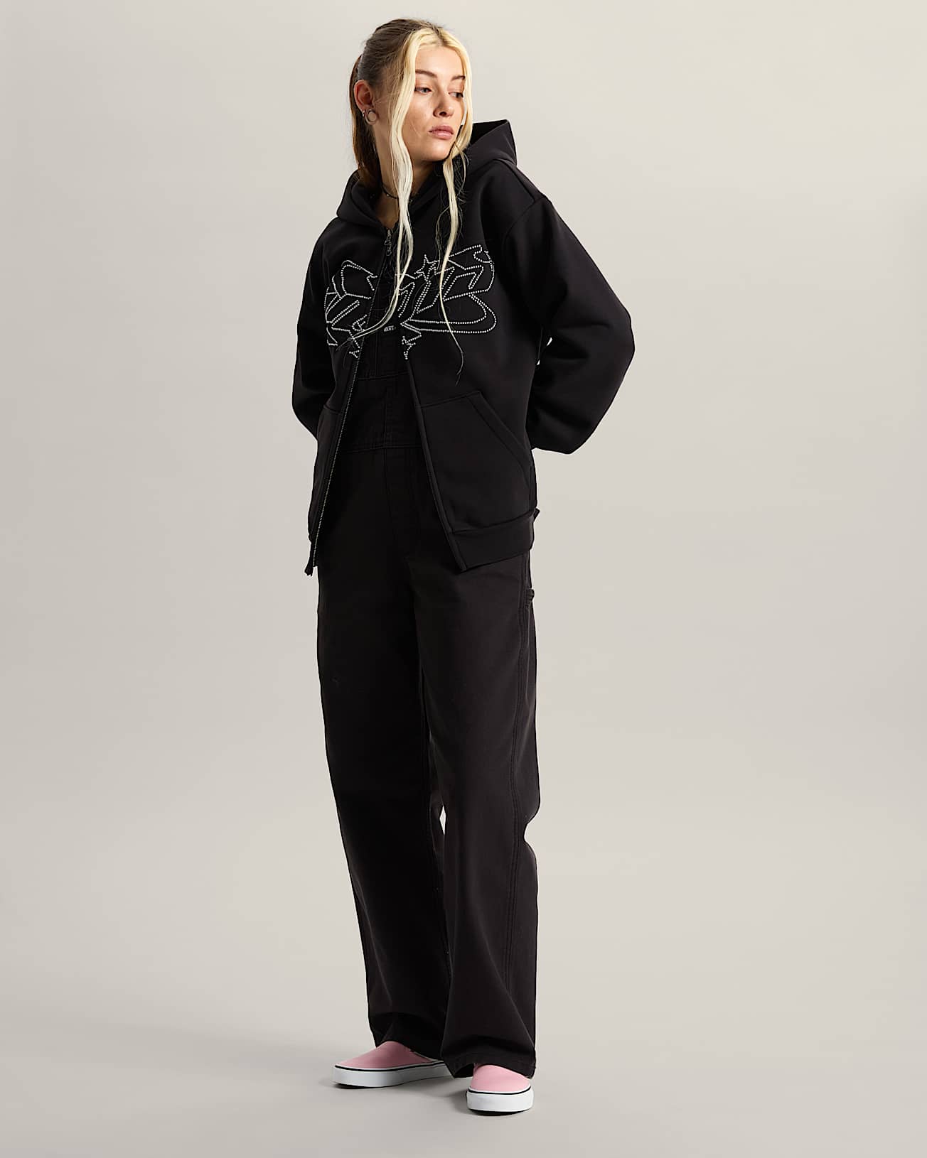 Y2K Star Zip Hoodie VANS Zwart ALT5