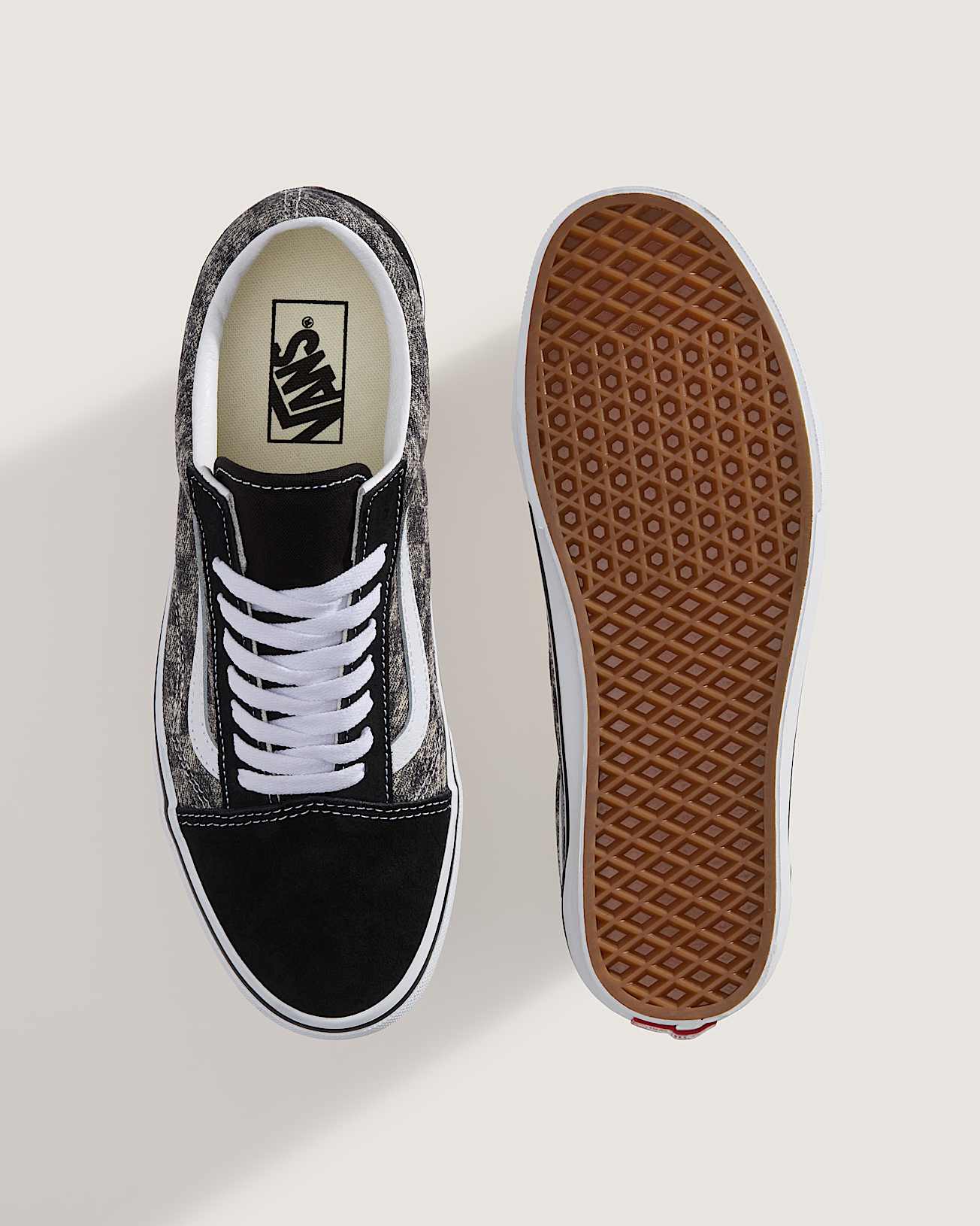 Old Skool Denim Checkerboard Schuhe VANS Schwarz ALT2