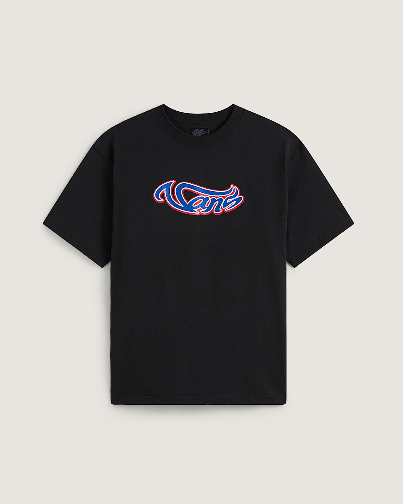 Wavy Script TShirt VANS Schwarz HERO