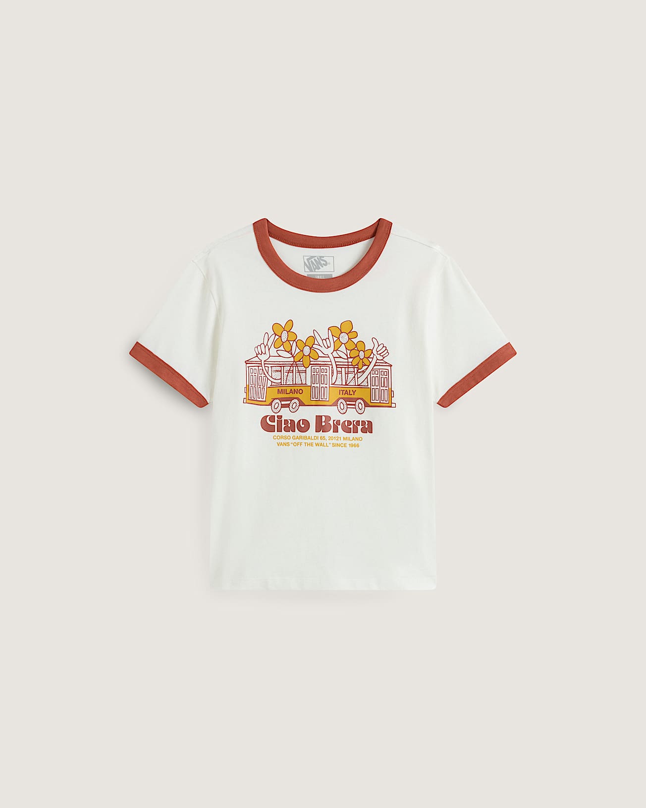 Tshirt Milano Ciao Brera Ringer VANS Blanc HERO