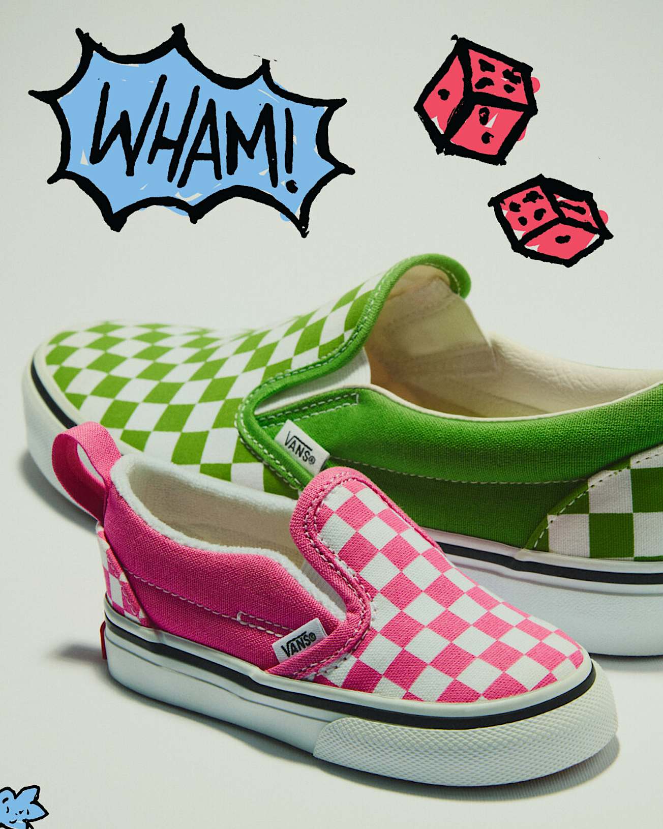 Kids Classic SlipOn Checkerboard Shoes 48 Years VANS Pink ALT1
