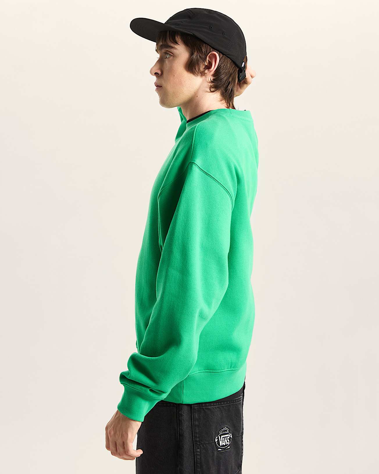 Stretch Logo Crew Sweatshirt VANS Green ALT4