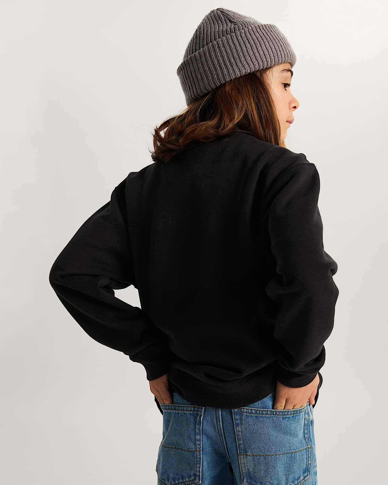 Kinder StretchSweatshirt mit Rundhalsausschnitt und Logo 814 Jahre VANS Schwarz ALT3