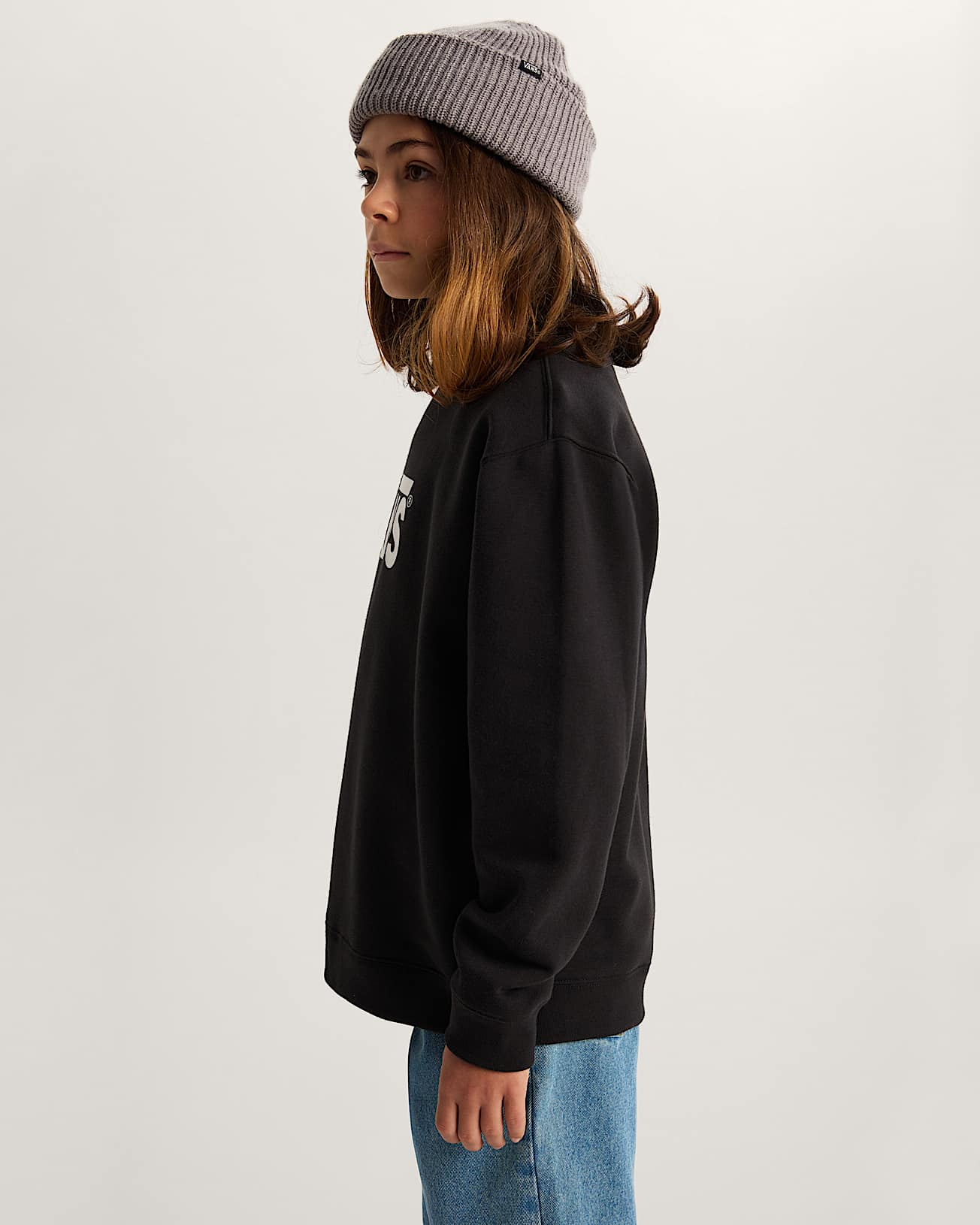 Kinder StretchSweatshirt mit Rundhalsausschnitt und Logo 814 Jahre VANS Schwarz ALT4