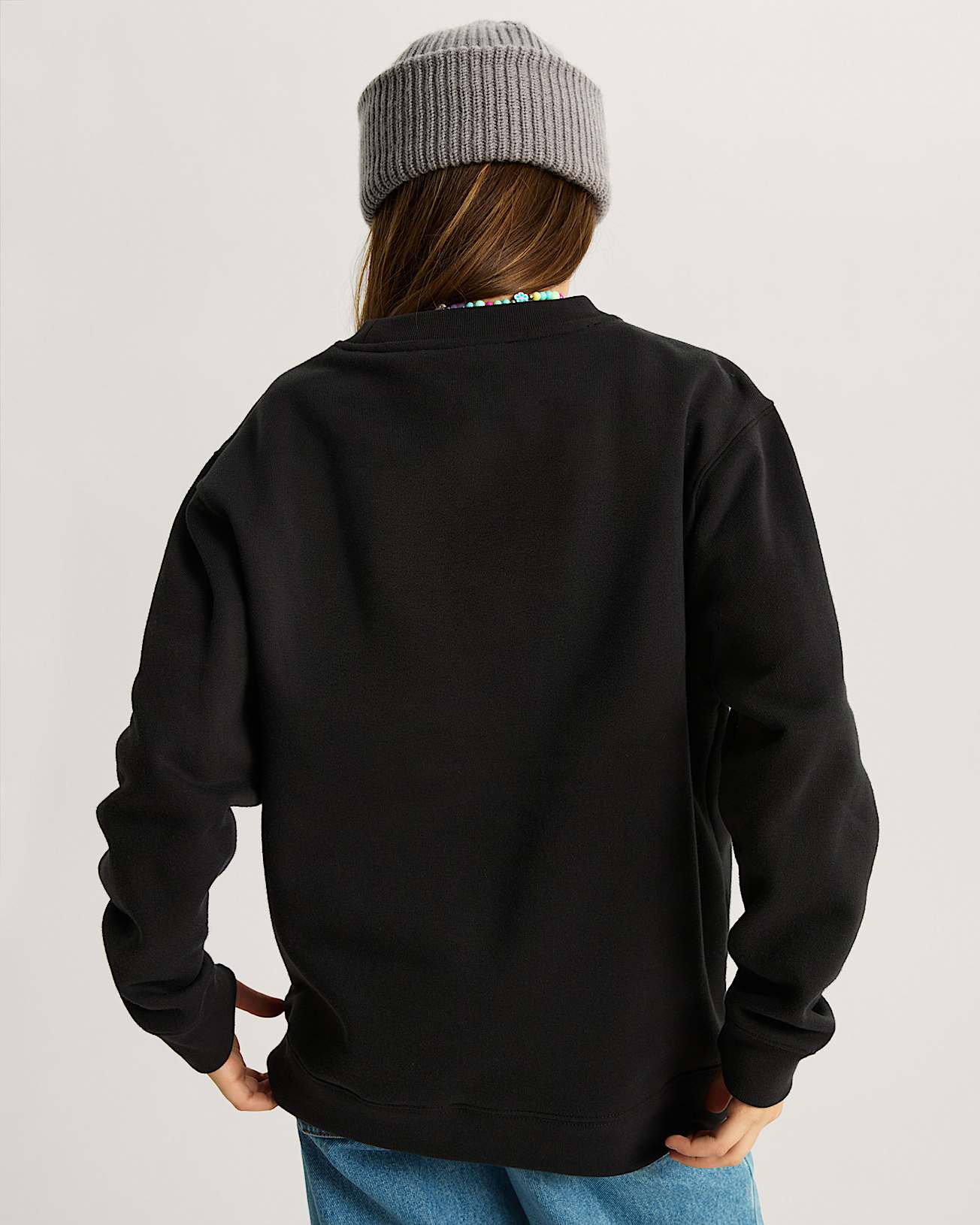 Kinder StretchSweatshirt mit Rundhalsausschnitt und Logo 814 Jahre VANS Schwarz ALT7