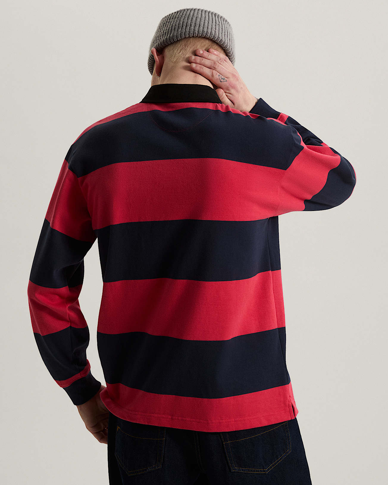 Ward Stripe Rugby Knit Polo VANS Rot ALT3