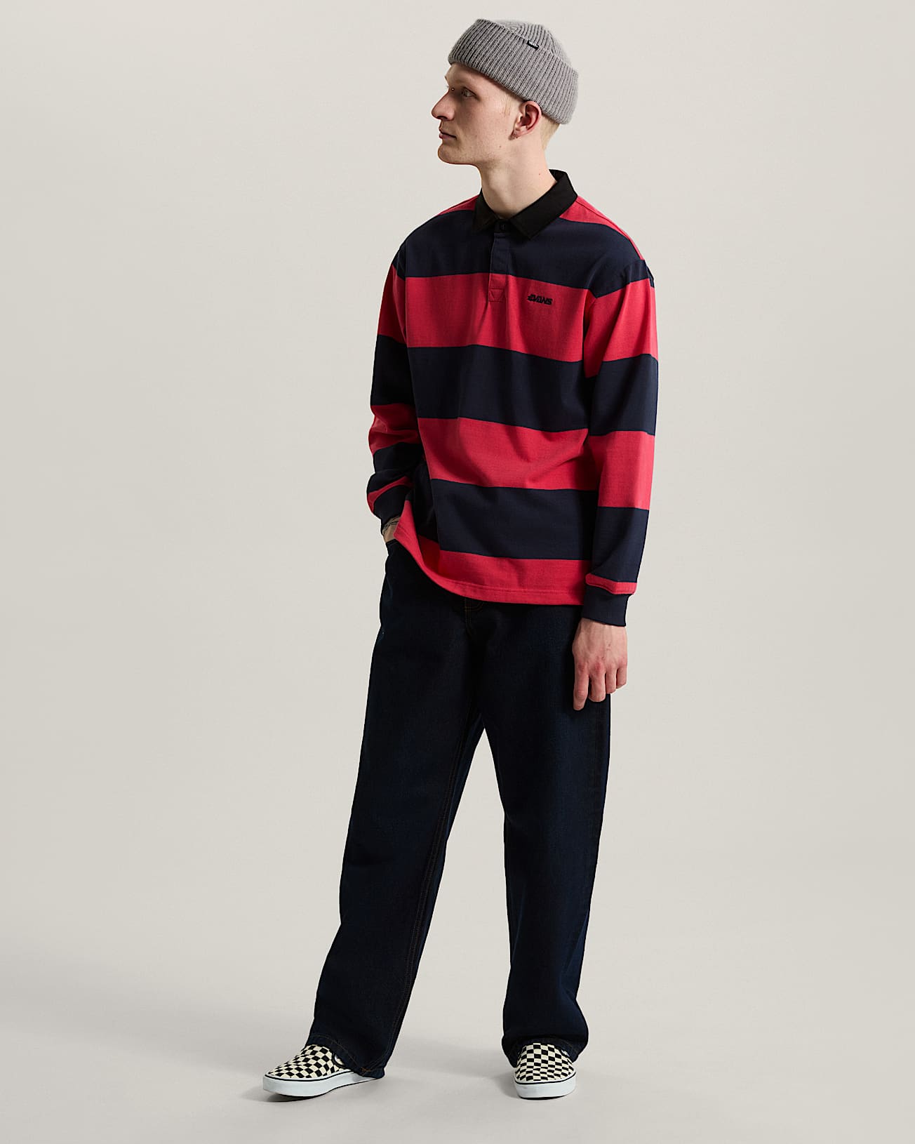 Ward Stripe Rugby Knit Crimson HazeParisnNght VANS Vermelho ALT5