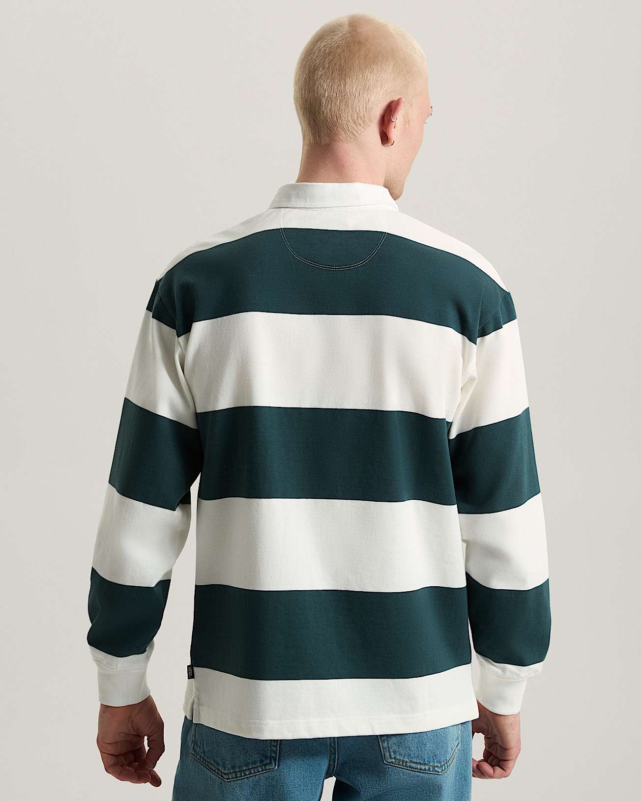Ward Stripe Rugby Knit Polo VANS Grn ALT3