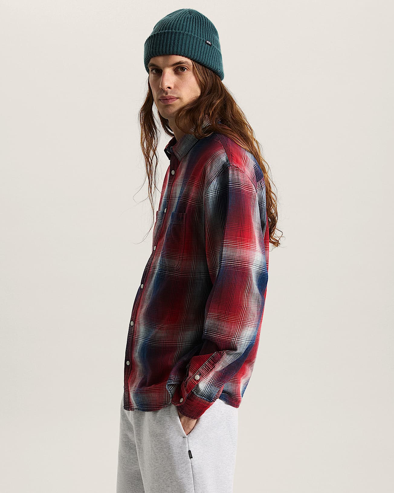 Indigo Plaid LS Woven Racing Red VANS Rot ALT4
