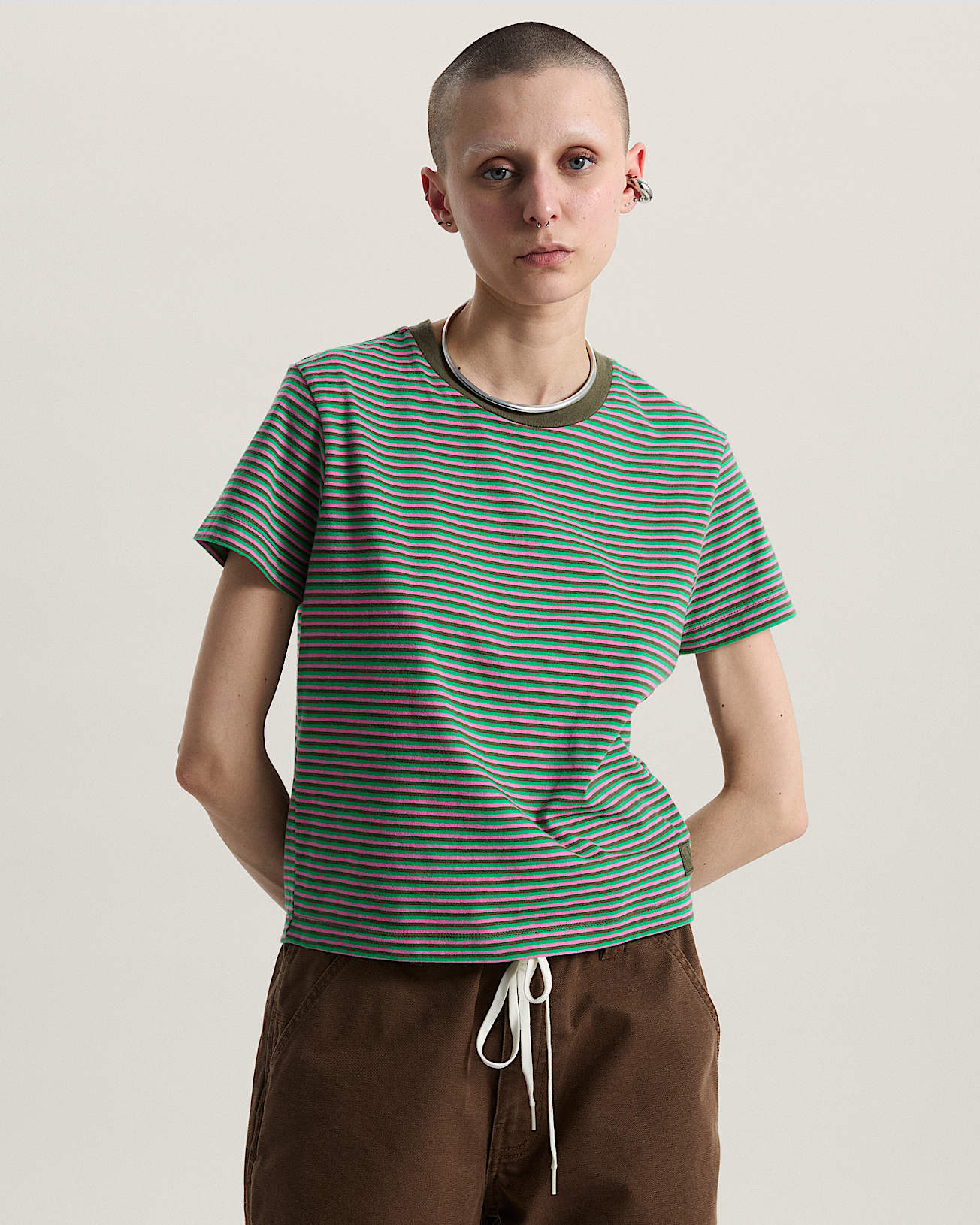 Salton Stripe TShirt VANS Green ALT2