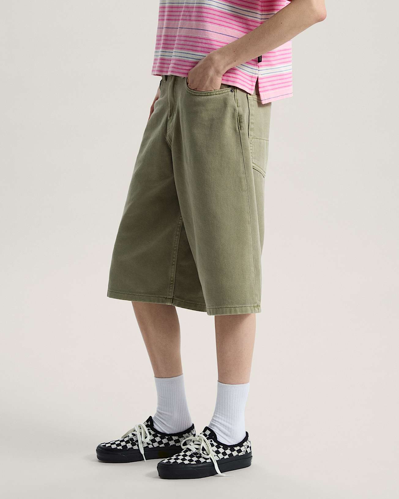 Cinched Check5 Baggy Shorts VANS Beige ALT4