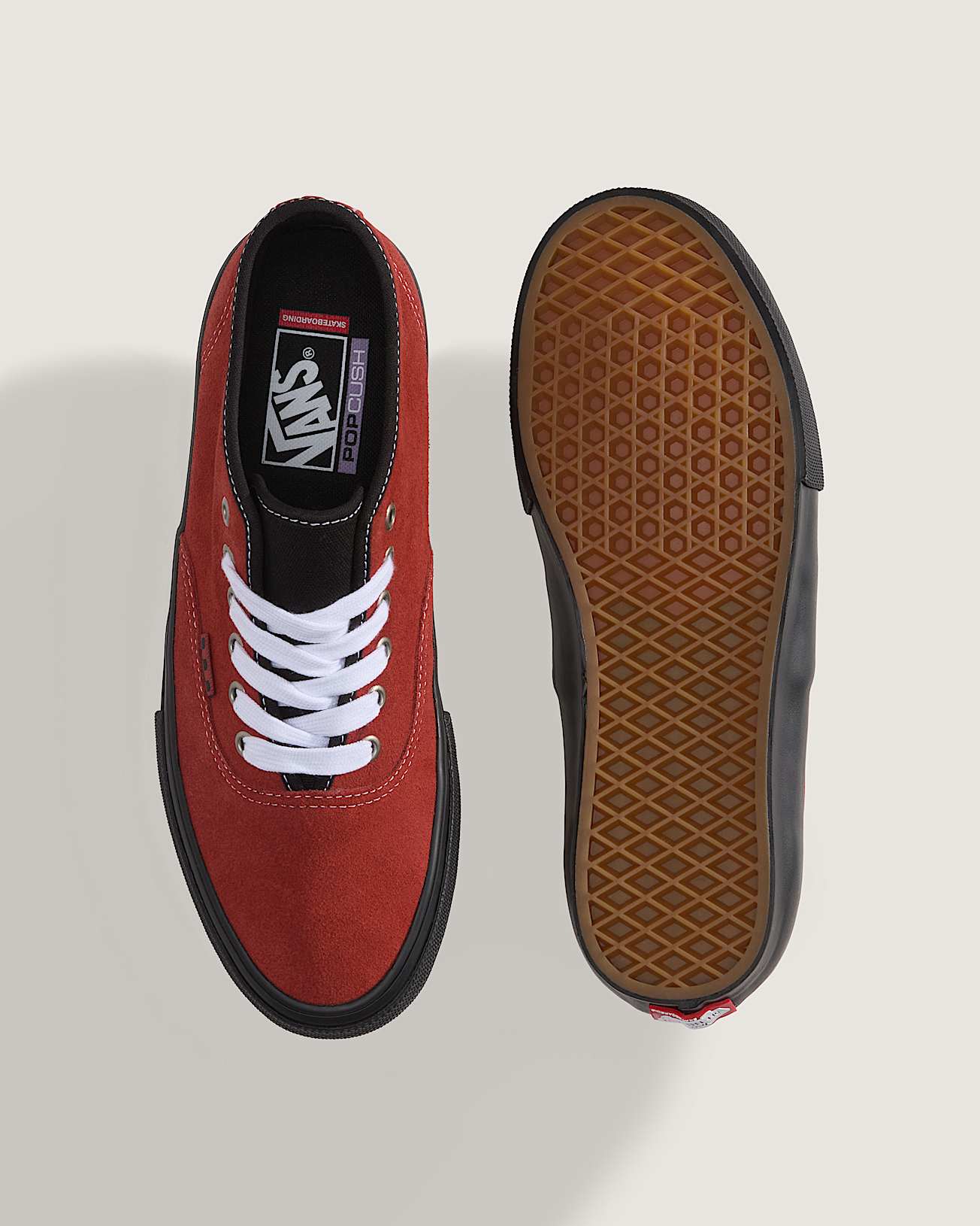 Skate Authentic Mid Shoes VANS Red ALT2