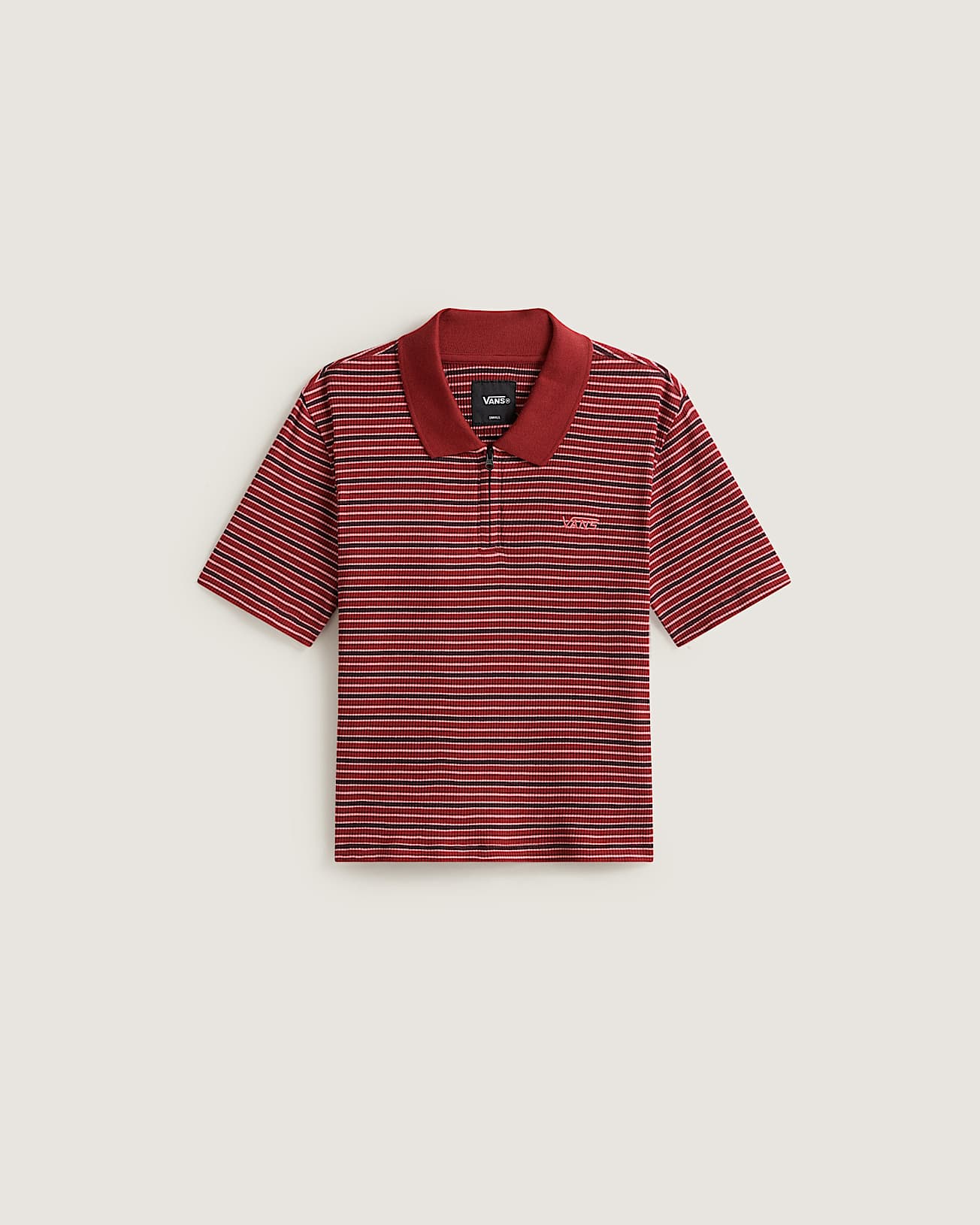 Priscilla Stripe Polo Shirt VANS Red HERO