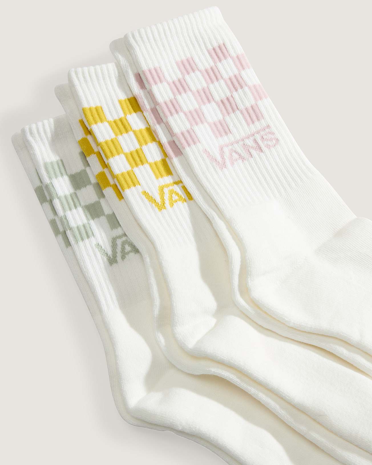 Classic Check Crew Sokken 3 paar VANS Wit ALT2