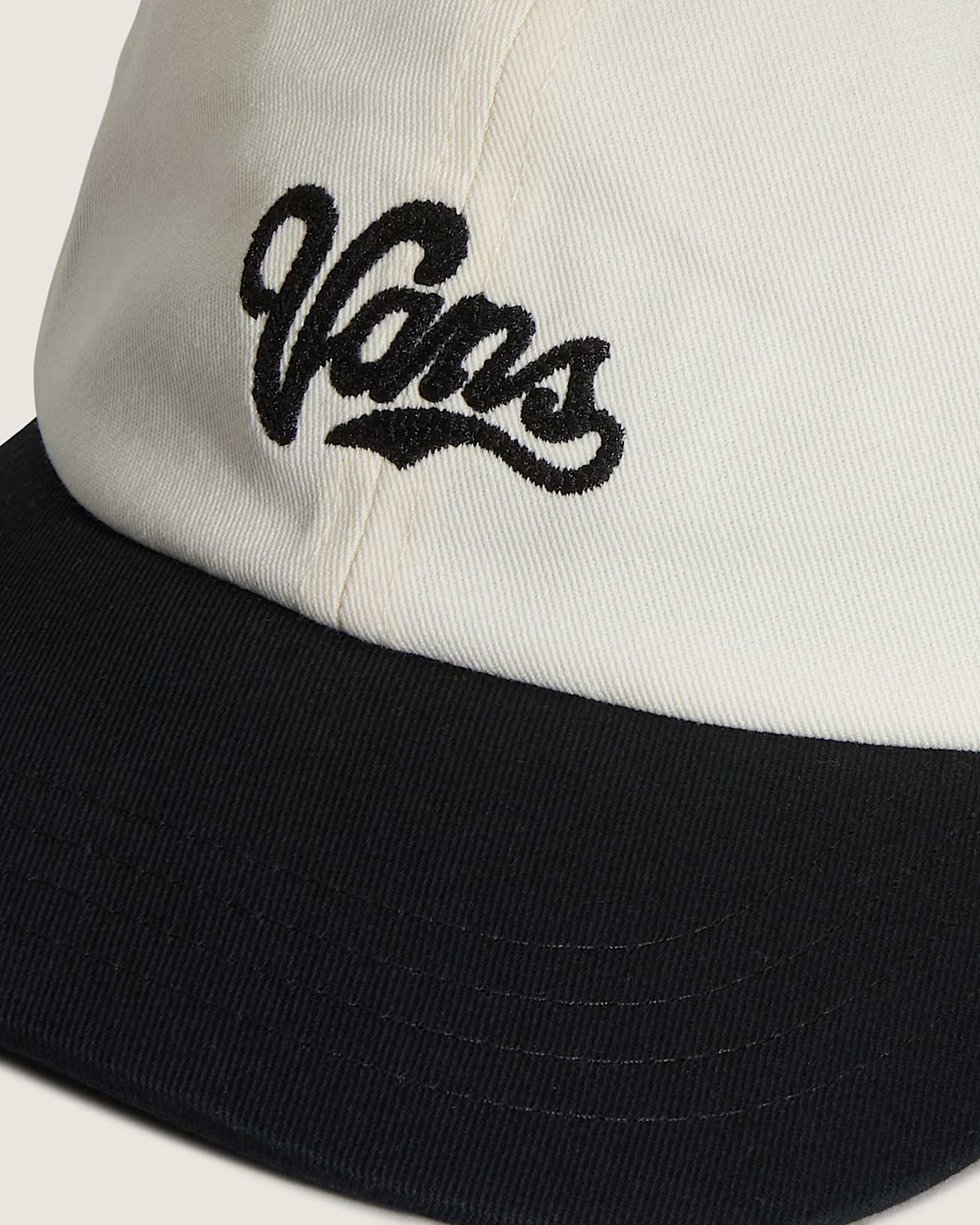 Lefty Script Curved Bill Jockey Black VANS White ALT2