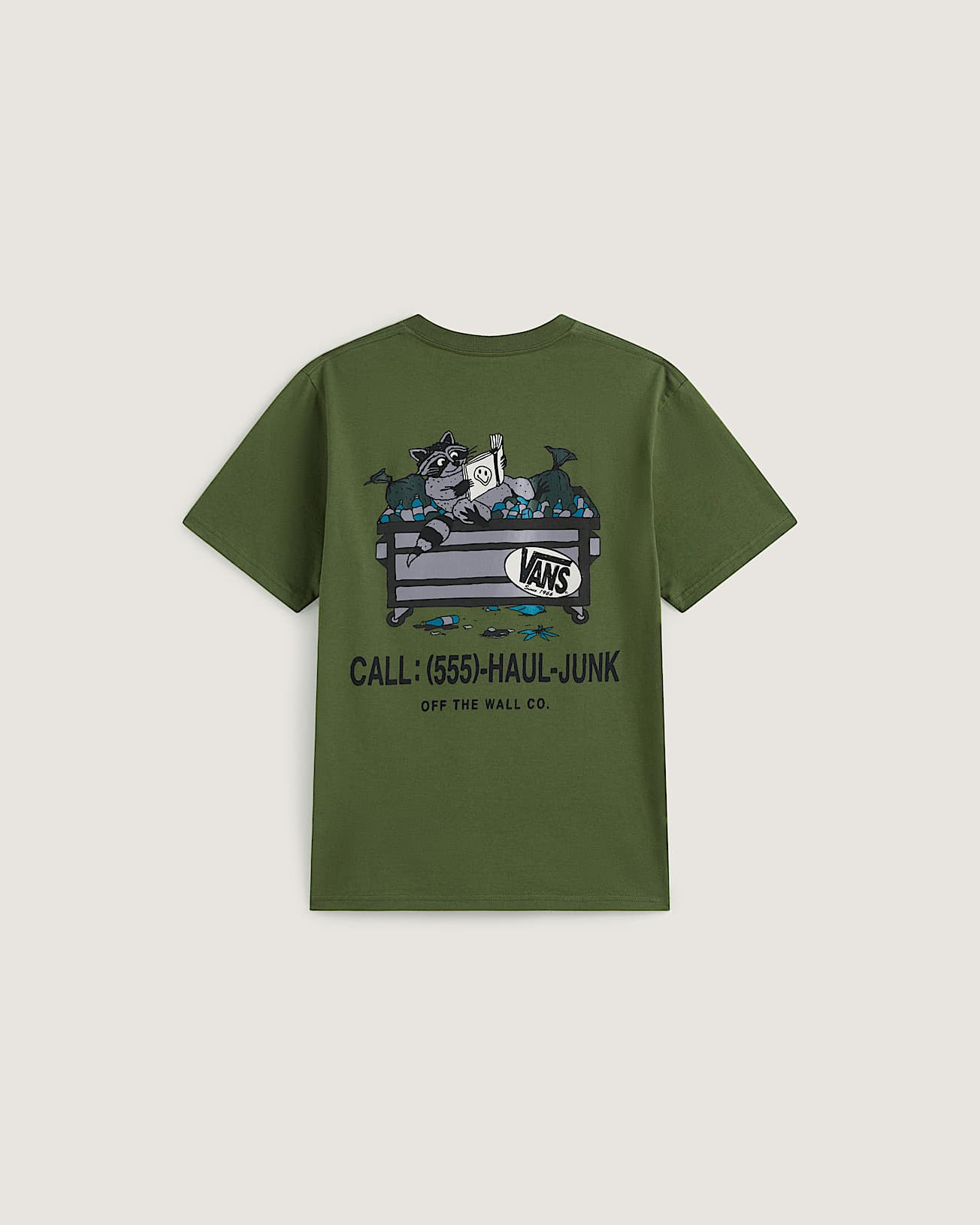 Kids Dumpster Raccoon TShirt 814 years VANS Green ALT1