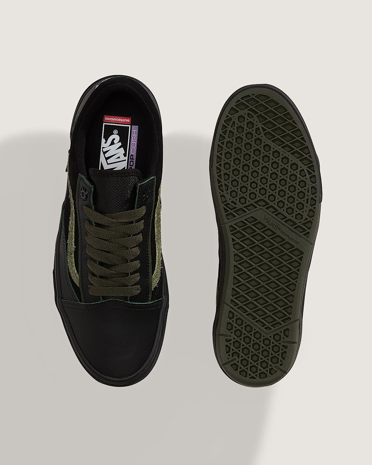 Skate Old Skool Wafflecup Shoes VANS BlackGreen ALT2