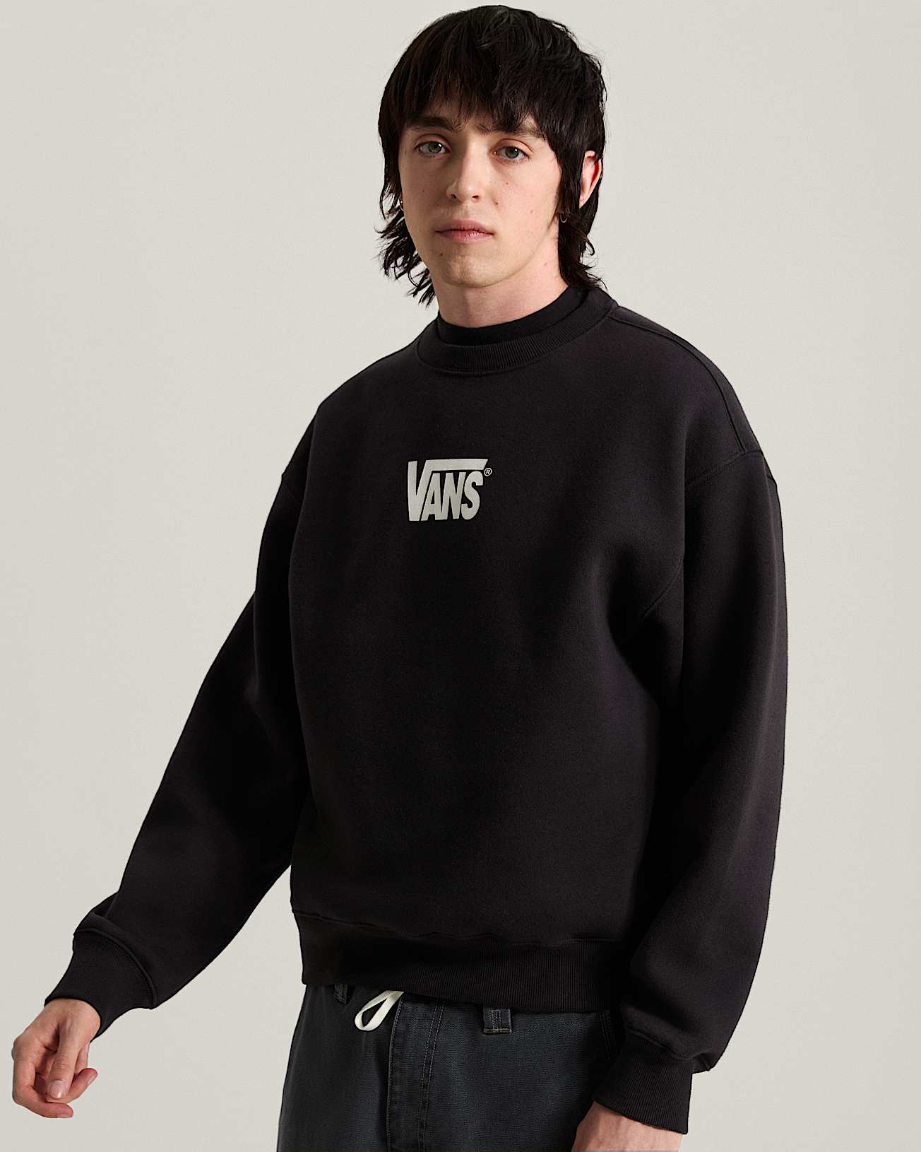 Stretch Logo Crew Sweatshirt VANS Black ALT2