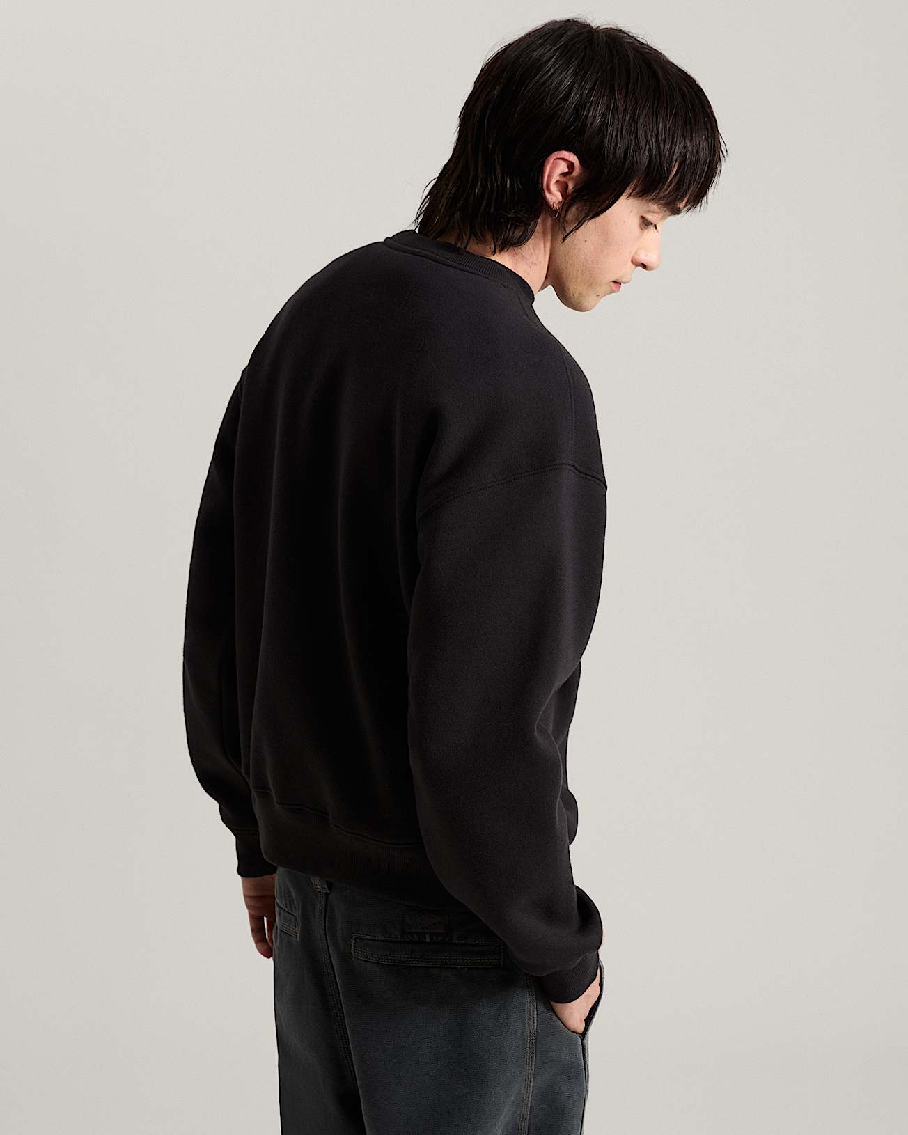 Stretch Logo Crew Sweatshirt VANS Black ALT3