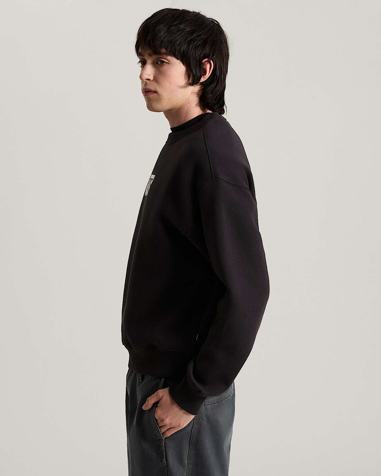Stretch Logo Crew Sweatshirt VANS Black ALT4