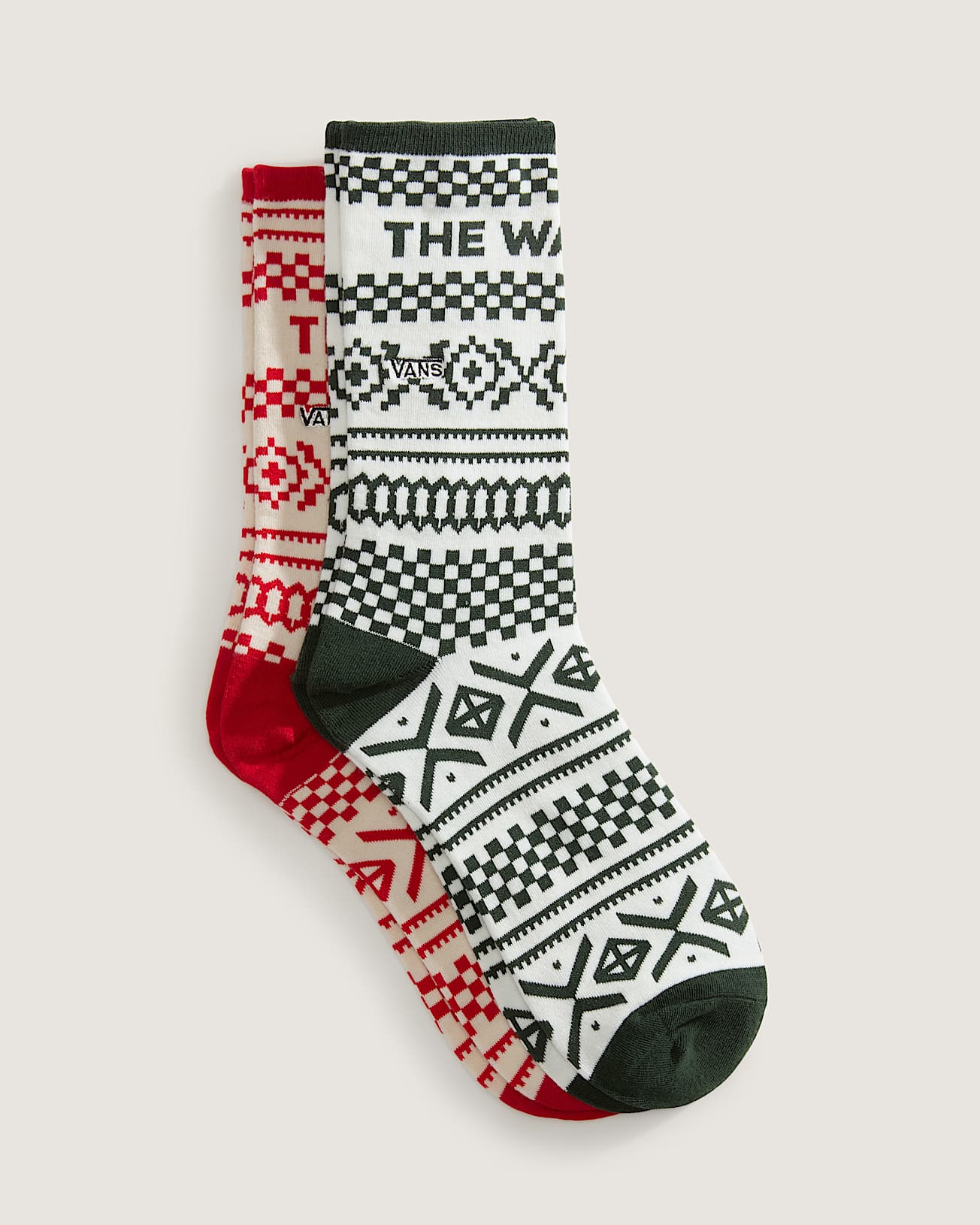 Ticker Crew Socks 2 Pairs VANS Red ALT1