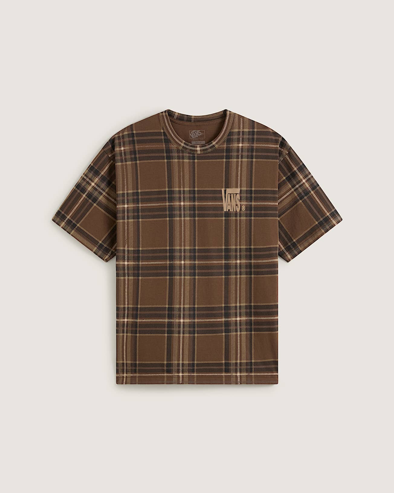 Tshirt Printed Plaid VANS Marron HERO